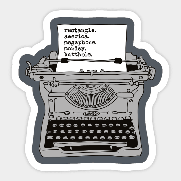 Ron Swanson Typewriter Sticker by urbanprey